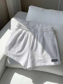 Tseoso 女士100%纯棉白色刺绣贴片复古中腰宽松飘逸短裤 - 适合春夏休闲穿着，居家、运动、甜美少女/清纯少女风格、西部风情节日、甜蜜约会、下午茶、返校及度假旅行皆宜 - 彩色 - 查看 5