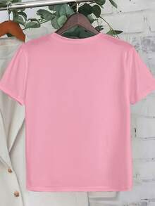 EMERY ROSE Plus Size God Is Always Good, Wildflower Pattern Round Neck Women's Printed Short Sleeve T-Shirt - Pink - View 2