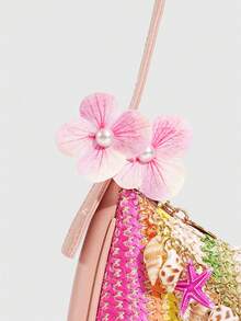 ROMWE Fairycore 1Pccolorful Dopamine Resort Style Starfish Shell Decor Straw Bag, Tropical Island Beach Bag, Suitable For Spring And Summer Travel Vacation Outfit - Color B - View 7