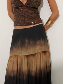 Nöista 渐变印花半身裙，适合海滩度假 - 棕色 - 查看 5