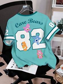 SHEIN X Care Bears 女士卡通印花圆领短袖休闲T恤 - - 白色 - 查看 3