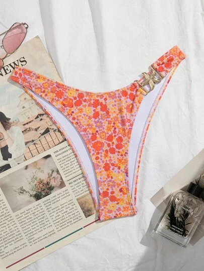 Swim Vcay Women's Multicolor Random Floral Print Beach Casual Bikini Bottom