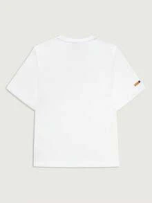 Courvante 男士印花文字短袖休閒 T 卹 - 白色 - 查看 2