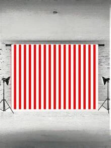 1 pieza Fondo a rayas rojas y blancas, fondo plano 2D adecuado para fiestas de cumpleaños, eventos con temática de circo y fondos fotográficos, opción perfecta para decoración de estudio - Multicolor - Ver 6