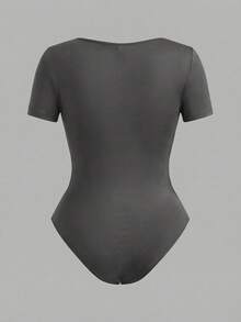 SHEIN EZwear 3件套多色方领T恤式连体衣，黑/白/灰 - 彩色 - 查看 11