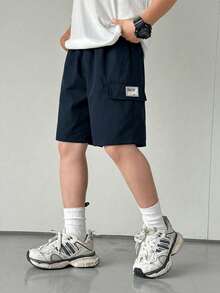 3 Pc Tween Boy Loose Casual Woven Net Color Casual Simple Basic Versatile Solid Color Sports Workwear Shorts Multi-Color Multi Piece Set, Buy One And Get Two Free, Get Three Suitable For Spring And Summer Seasons - Multicolor - View 5