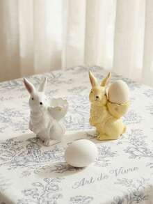 Cirelle 1 pieza Soporte para huevo de conejo de Pascua - Lindo taza de cerámica para huevos para el desayuno, decoración de mesa festiva y adorno de cocina festivo - Multicolor - Ver 5