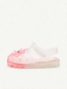 Cozy Pixies 一双夏季时尚百搭休闲基础款透明粉色可爱女童软底公主风婴儿平底凉鞋 - 粉色 - 查看 3