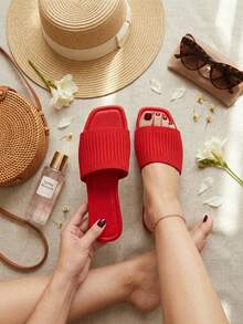 SANDALIA LISO COLORES - ROJO - Ver 1