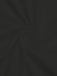 SHEIN Sweetro Plus Size Solid Color Fitted Pleated Halter Romantic Draped Dress - Black - View 3