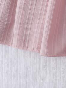 夏季优雅之选：女童白色褶皱梭织面料半身裙，独特质感，精致细节，飘逸褶裥，尽显甜美优雅，外出必备。浅粉色半身裙，粉色长裙，波西米亚风半身裙，夏季长裙 - 粉色 - 查看 7