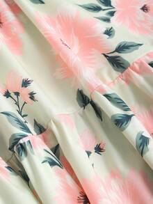 Sweetra 度假风印花收腰长裙 - 粉色 - 查看 4