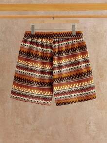 HIMLAND 男士抽绳腰带撞色休闲百搭日常短裤 - 彩色 - 查看 3