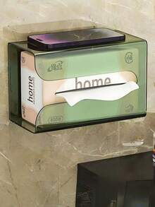 1 pieza Soporte de pared invertido para papel higiénico, dispensador de pañuelos faciales para uso en baño, cocina, lavandería y hogar - Multicolor - Ver 2