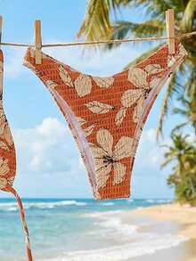Swim Mod Women's Random Print Spaghetti Strap Two Pieces Bikini Swimwear, Summer Beach Vacation Outfits - Multicolor - View 6