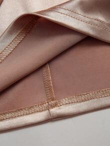 Franclia 优雅休闲缎面半身裙，适合女性春夏穿着，可用于办公室和海滩等多种场合。 - 彩色 - 查看 3