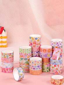 New 60 Roll Hot Stamping And Paper Tape Set For Hand Account Book, Retro DIY Hand Account Material Decoration Sticker Gift Box, Cute Hand Account Book For Girls, Birthday Gift For Girls, Commemorative Gift - color - View 3