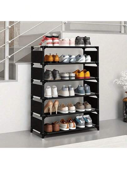 1pc Multi-Tier Plastic Shoe Rack, Freestanding Shoe Organizer, Easy To Assemble Shoe Storage Rack, High Capacity Shoe Shelf, Suitable For Entryway, Hallway, Bedroom, Bathroom, Living Room