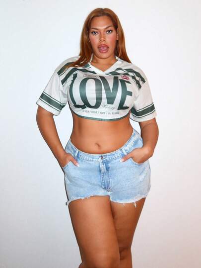 MelDlgn 大码女士时尚休闲牛仔破洞短裤，适合夏季