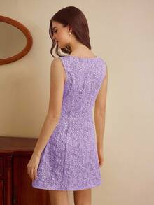 Vintamour 复古优雅女士迷你连衣裙 修身提花无袖度假连衣裙 休闲夏季连衣裙 女士夏季服装 夏季服装 度假装扮 女士连衣裙 夏季婚礼宾客连衣裙 女士太阳裙 女士舞会礼服 女士毕业礼服 女士正式礼服 女士生日礼服 女士连衣裙 优雅连衣裙 黄色连衣裙 迷你连衣裙 女士度假装扮 - 紫色 - 查看 3