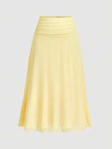 SHEIN MOD Große Größen Gelbes Trägerkleid Maxi Kleid 2-teiliges Set, geeignet für Strand, Party, Urlaub - Hellgelb - Übersicht 5
