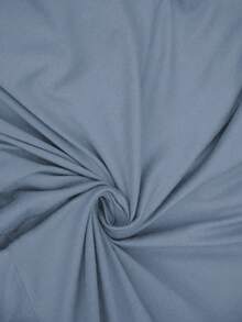 Rometta Vestido midi de línea A con cuello en V, textura de punto, cintura con volantes y cadena, para mujer talla grande, primavera/verano - Celeste - Ver 3