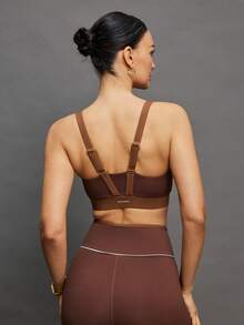 Activina Women's Solid Color Comfortable Breathable Casual Fitness Sports Bra - Brown - View 1