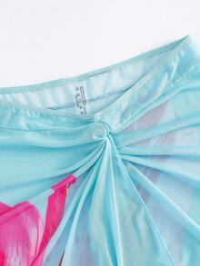 Swim Oasis 女士夏季度假扭结前襟渐变色罩衫连衣裙 - 彩色 - 查看 4