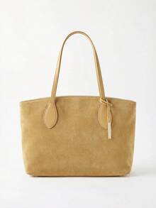 SHECARRY Women's Shoulder Tote Bag, School Trip, Commute, Work, Elegant Handbag, Large Handle Bag. - Khaki - View 3