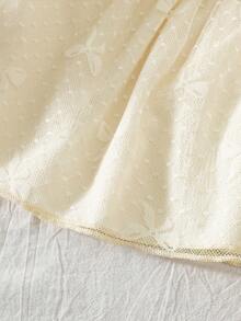 SHEIN Đầm lưới không tay cổ tròn màu mơ cho bé gái sơ sinh, thiết kế cài nút phía sau tiện dụng, kiểu dáng công chúa dễ thương, thích hợp cho tiệc sinh nhật 100 ngày, chụp ảnh, đám cưới, dã ngoại. - Màu be - Xem 7