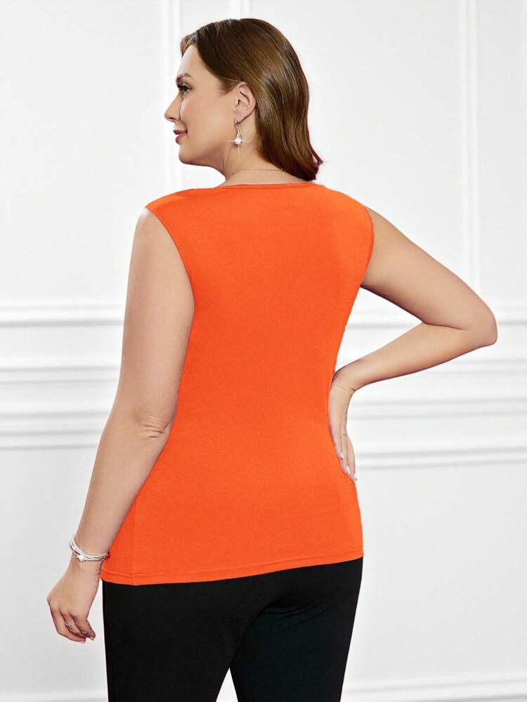 Valentine's Day Plus Size Women'S Draped Neck Tank Top