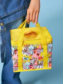 SpongeBob SquarePants | SHEIN 1个卡通人物印花保温午餐包，可保温或保冷，野餐包，大容量，可装午餐盒和饮料，适合野餐、露营、旅行、居家使用，适合家庭、学生、朋友聚会。 - 混色 - 查看 3
