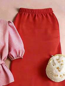 GlowEve CURVE Conjunto de 2 piezas de talla grande, estilo chino casual para vacaciones, adecuado para fiestas, reuniones, calle, Día de San Patricio, Pascua, Día de San Valentín, Acción de Gracias, Navidad, cómodo y versátil para primavera/verano - Rojo - Ver 4