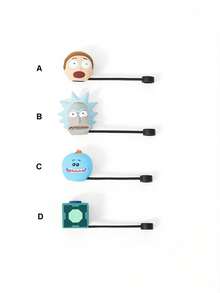 Rick and Morty X SHEIN 1 cái / 4 cái nắp đậy ống hút chống bụi, có thể tái sử dụng, phù hợp với ống hút có đường kính từ 6-10 mm. - Nhiều màu - Xem 3