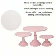 1pc,Pink Metal Cake Tray, Dessert Display Rack, Cupcake Rack, Suitable For Birthday, Party Celebration, And Home Decoration - Multicolor - View 6