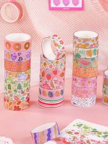 New 60 Roll Hot Stamping And Paper Tape Set For Hand Account Book, Retro DIY Hand Account Material Decoration Sticker Gift Box, Cute Hand Account Book For Girls, Birthday Gift For Girls, Commemorative Gift - color - View 7