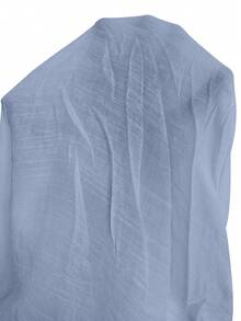 Swim Vcay 女士白色长袖衬衫领带休闲度假沙滩罩衫连衣裙 - 淺藍色 - 查看 5