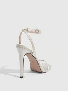 CUCCOO SZL Sandalias de tacón elegantes y sencillas para uso diario, sandalias de tacón alto sexy para uso nocturno y fiestas - Albaricoque satinado - Ver 3