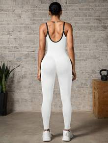 Easithlete Women's Casual Sports Jumpsuit - Creamy White - View 6