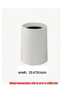 Coș de gunoi circular cu două straturi, design minimalist nordic, potrivit pentru camere de zi, dormitoare, bucătării, băi, birouri, coș de șervețele de mare capacitate, de înaltă calitate - alb - Vizualizare 6