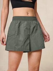 OutZeal Women Outdoor Shorts Summer Hiking Camping Water-Resistant Lightweight Color-Blocked Design With Multi Pockets - Army Green - View 4