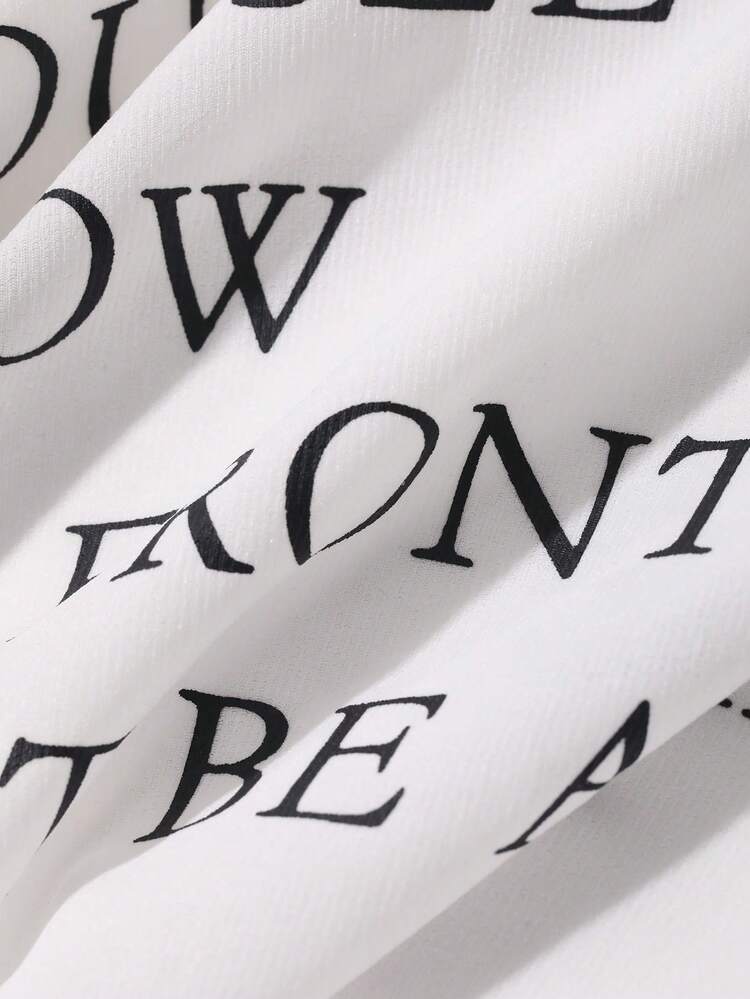 Women's Drawstring Hooded V-Neck Letter Print Casual Versatile Daily Wear Long Sleeve T-Shirt