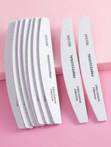 5 chiếc dũa móng tay hình lưỡi liềm chuyên nghiệp, độ nhám 180 và 240, dùng cho tiệm nail, làm móng nghệ thuật, nối móng, dụng cụ làm móng. - Màu Xám nhạt - Xem 4