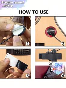 1-Piece Set: Acoustic Guitar Pickup, Piezoelectric Contact Pickup, Ukulele, Violin, Mandolin, Banjo, Kalimba, Harp, Microphone, Banjo Accessories - Red - View 5