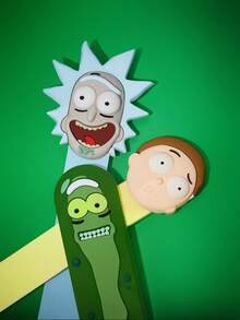 Rick and Morty X SHEIN 3 piezas Organizador magnético de cable de datos lindo, soporte de carga de teléfono de escritorio, portacables, organizador de cables - Multicolor - Ver 3