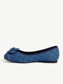 CUCCOO CHICEST Blue Internet Celebrity Flower Comfortable Women Flat Shoes - Blue - View 3