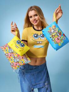 SpongeBob SquarePants | SHEIN 1 Chiếc/1 Bộ Túi Mỹ Phẩm Sợi Polyester Nhẹ, In Hình Hoạt Hình, Thích Hợp Để Đựng Mỹ Phẩm, Văn Phòng Phẩm, Đồ Dùng Hàng Ngày, Sản Phẩm Điện Tử, Rất Phù Hợp Cho Đi Làm, Đi Học, Du Lịch, Phù Hợp Cho Nam, Nữ, Học Sinh - Nhiều màu - Xem 3