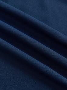 Courvante Camisa Polo Casual de Trabalho com Bloco de Cor e Estampa de Cavalo com Botão de Quarto, Presente para Namorado - Azul Marinho - Visão 7