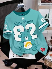 SHEIN X Care Bears 女士卡通印花圆领短袖休闲T恤 - - 白色 - 查看 2