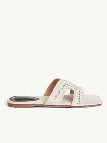 CUCCOO CHICEST Simple And Versatile Temperament Comfortable Fashion Generous Commuter Vacation Beach Flat Sandals Summer Shoes - Beige - View 3